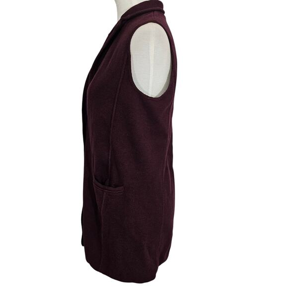 Talbots Maroon Sleeveless Sweater Jacket - Picture 4 of 7